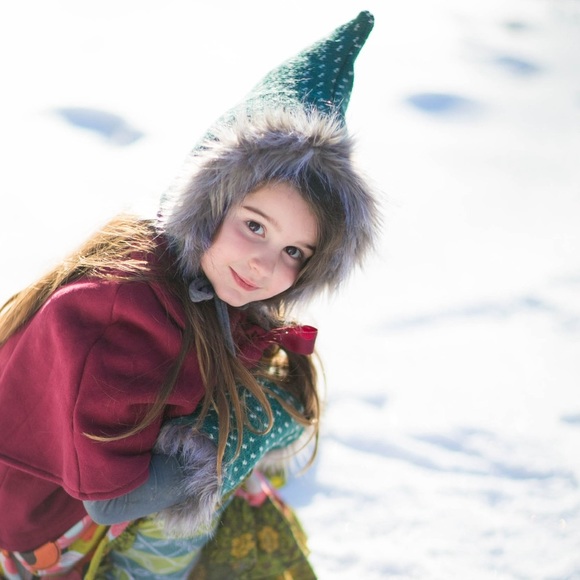 Other - Girls’ Bespoke Hat and Hand Warmer, real fur